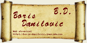 Boris Danilović vizit kartica